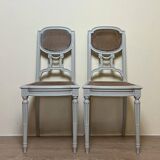 Pair Of Louis XVI Ceremonial Chairs In Lacquered Wood