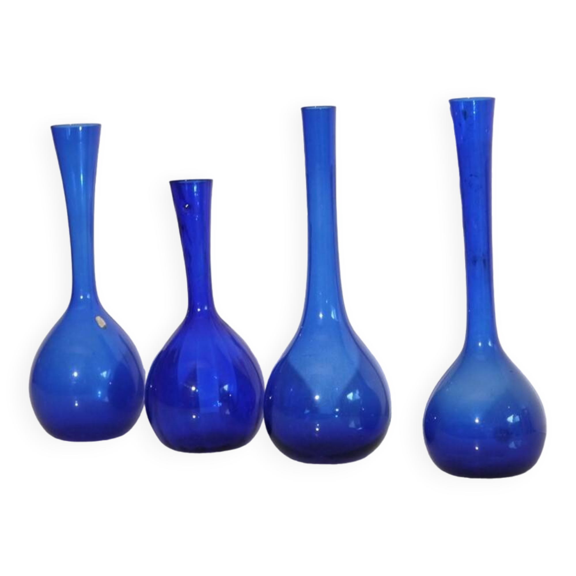 Set of 4 Scandinavian glass vases 1970