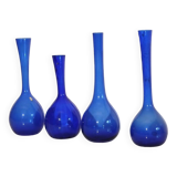 Set of 4 Scandinavian glass vases 1970