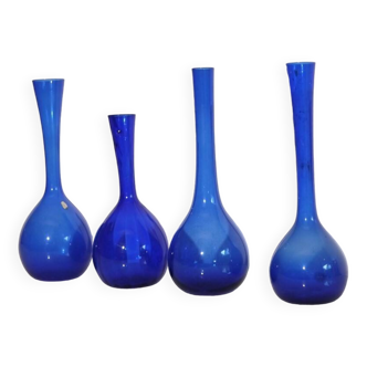 Set of 4 Scandinavian glass vases 1970