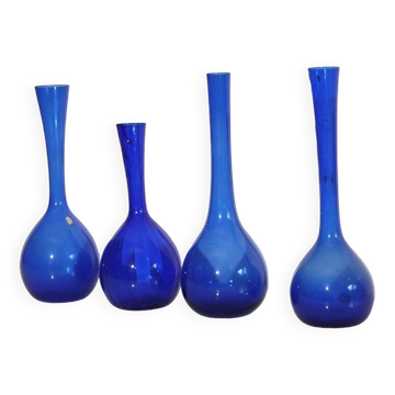 Set of 4 Scandinavian glass vases 1970