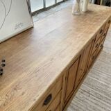 XXL solid oak counter sideboard