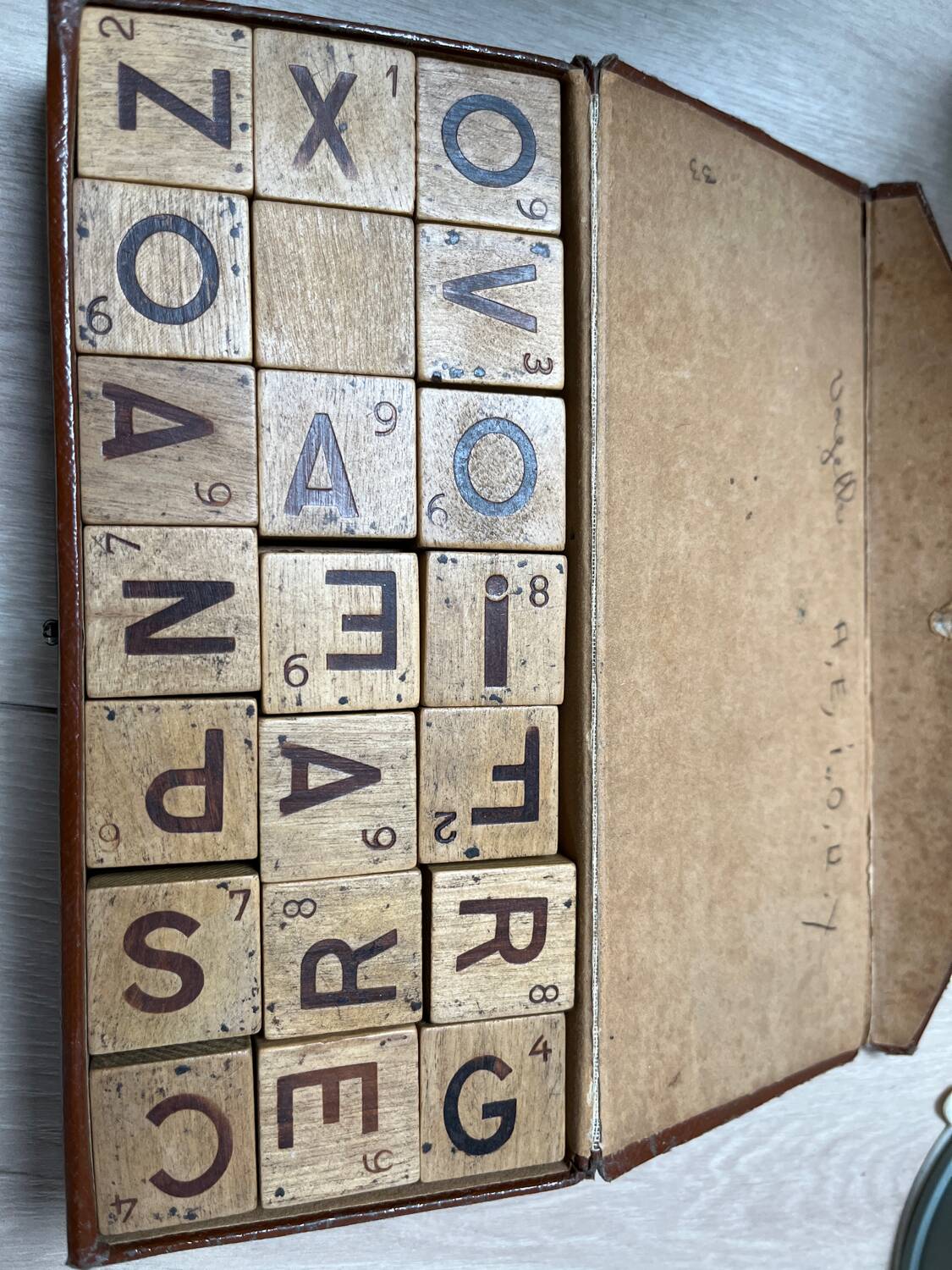 Old wooden Scrabble