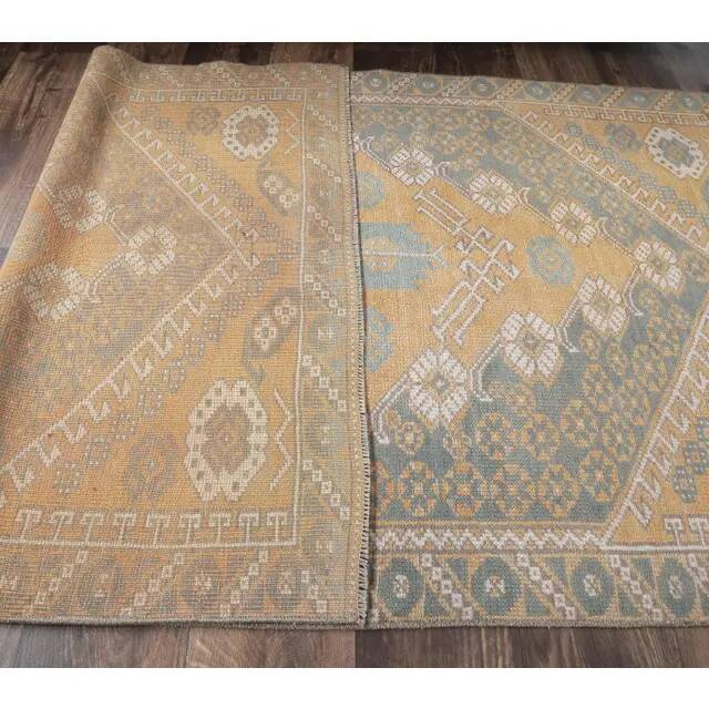 1970s Turkish Hand-Knotted Wool Runner Rug 92x175