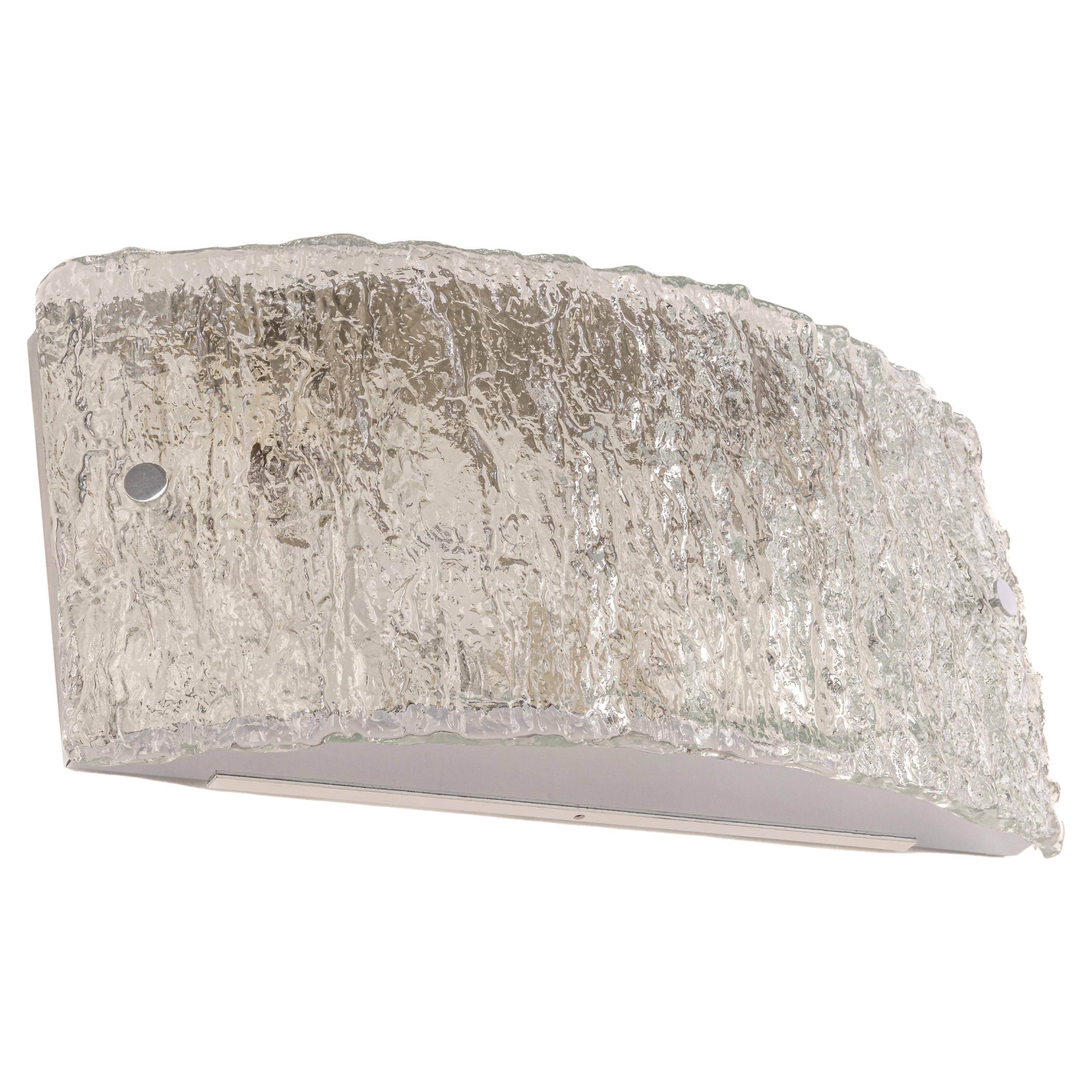 Simple Murano glass wall light by Kaiser, Germany, 1970s.