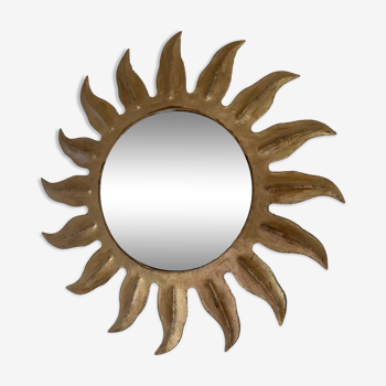 Gold metal sun mirror