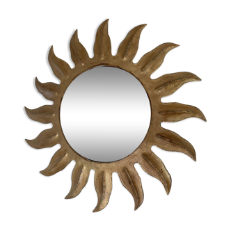 Gold metal sun mirror