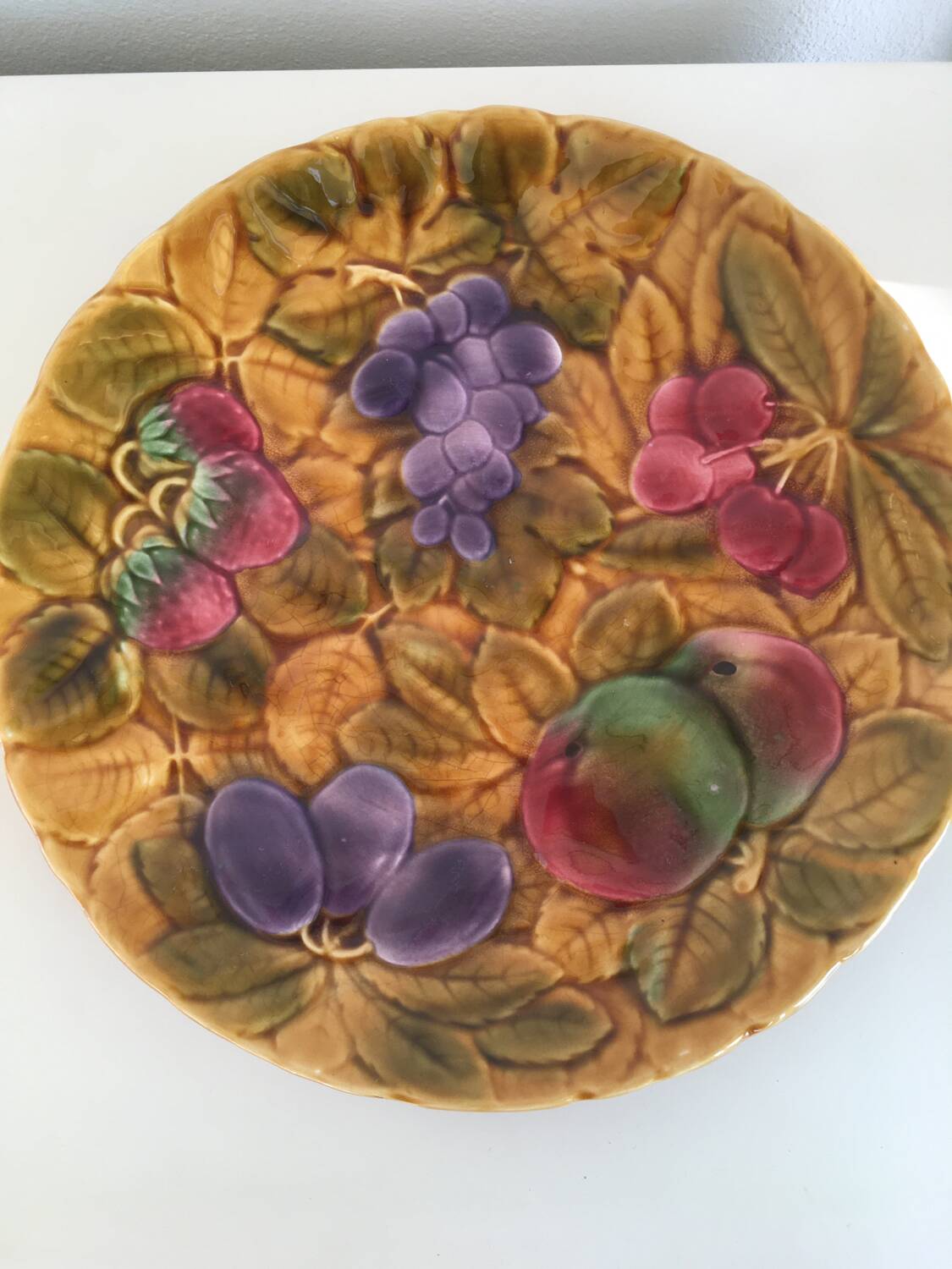 Sarreguemines barbotine dish