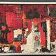 Original Swedish Oil On Canvas – “Cityscape In Red” By Holger Oijens (1907–2004) – Signed – Vintage & Framed