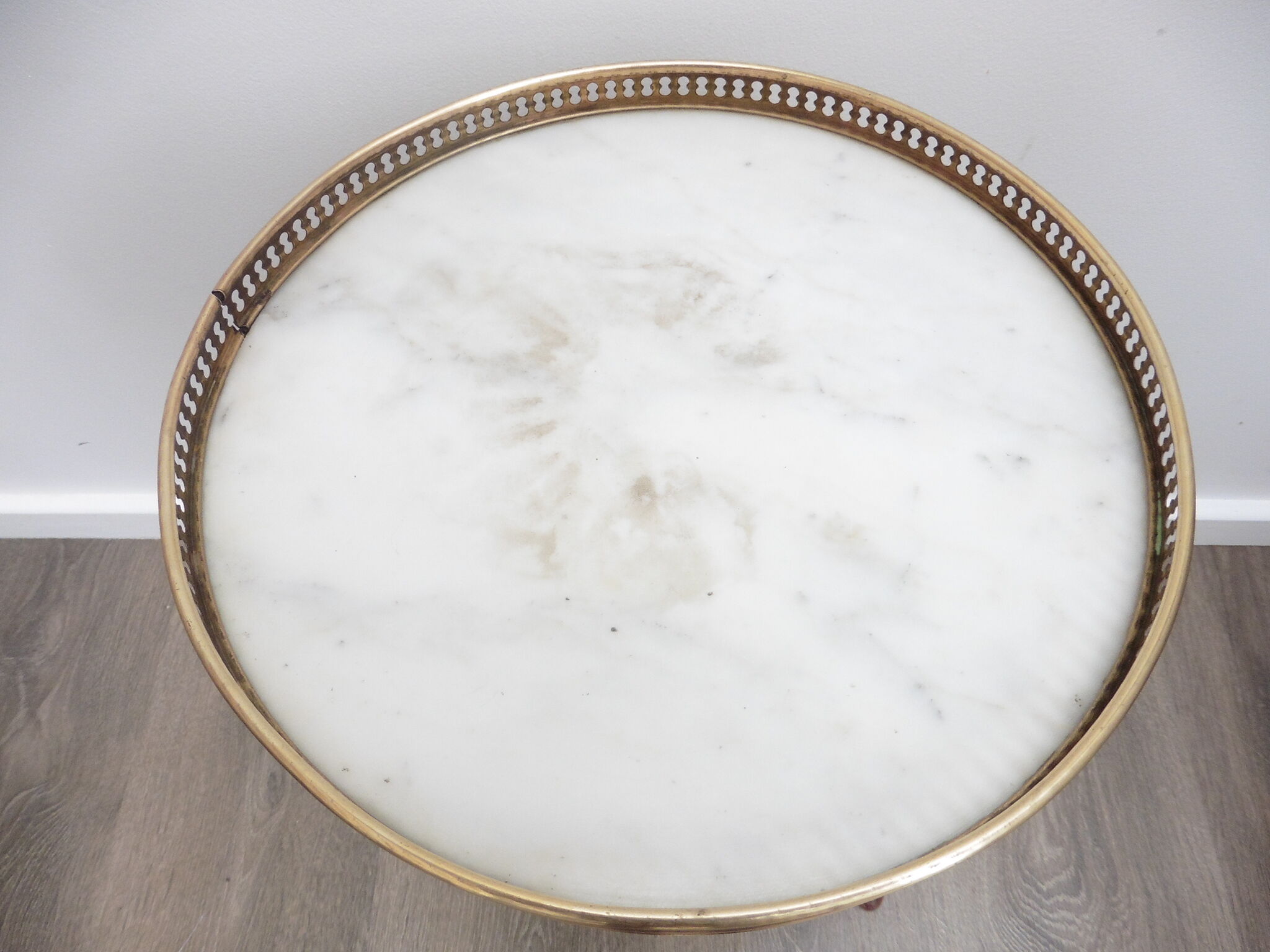 White marble tripod stand