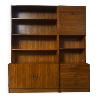 Shelf, 2 sections, rosewood veneer, 1960s/70s. 20th century