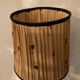 Vintage lamp in turned wood and silk
