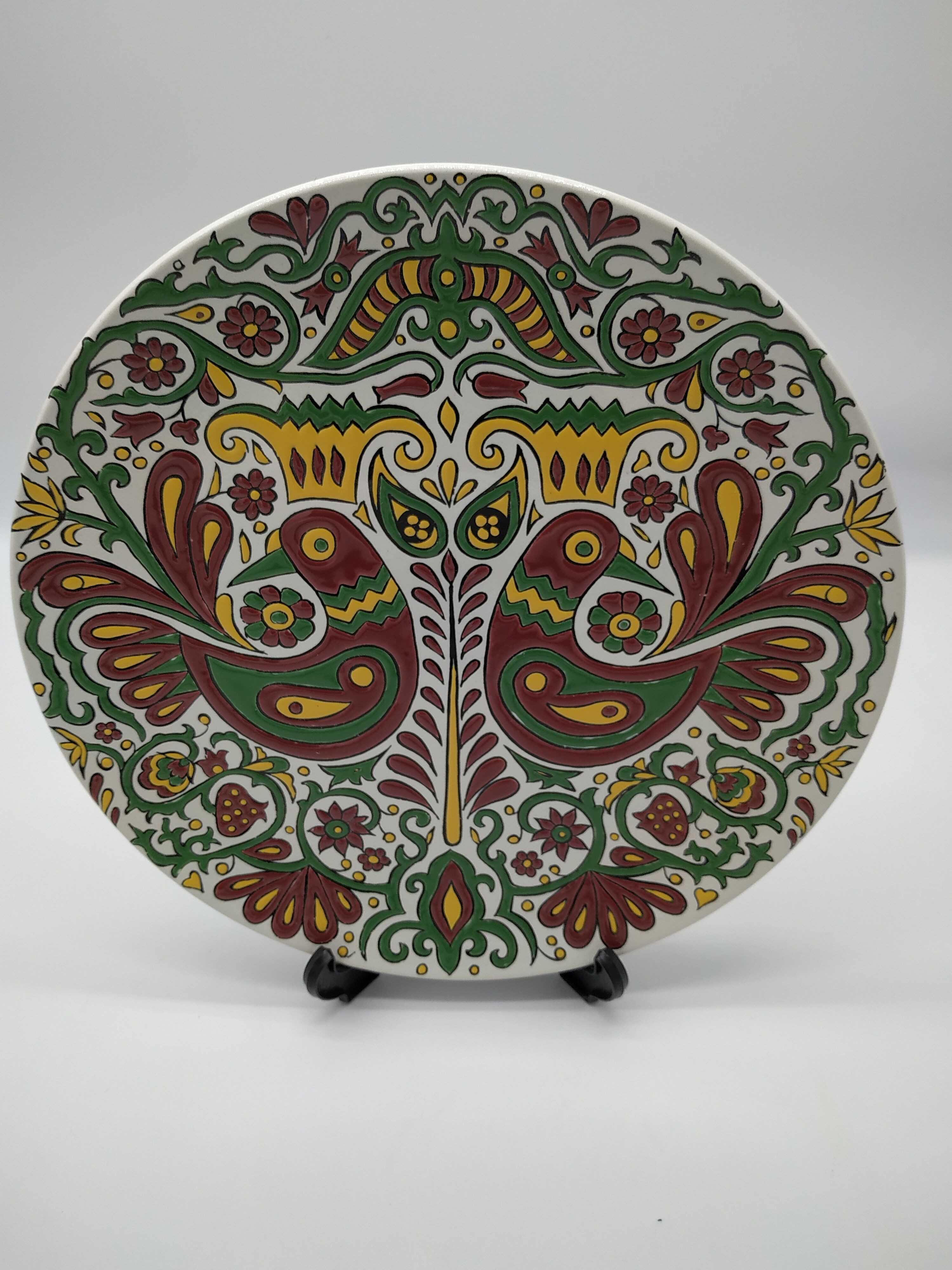 Plate in cloisonnés enamels decorated Acapulco