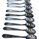 Nine small silver teaspoons