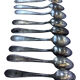 Nine small silver teaspoons