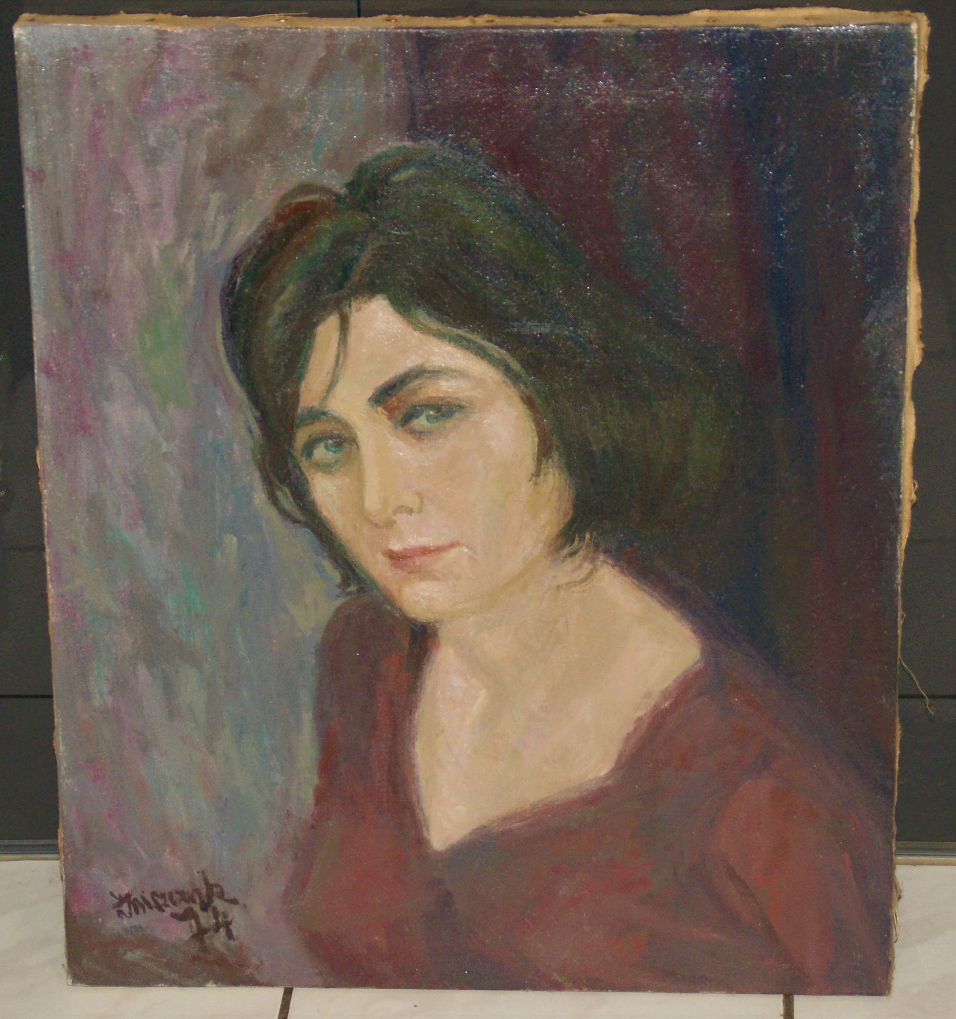 Oil on canvas "portrait of a young polish woman"