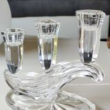 Stylish vintage candlestick, Buder with 3 lights. Lead crystal