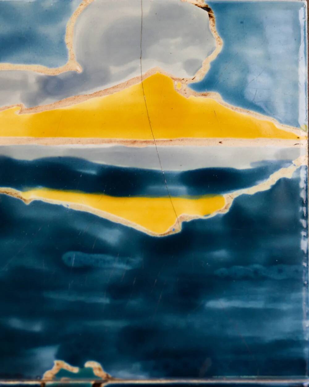 Mid-Century coloured enamelled ceramic tile art panel, Anduze