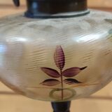 Pair of regulated kerosene lamps and marble