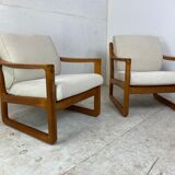Fauteuils danois du milieu du siècle en teck de cfc silkeborg, années 1960, ensemble de 2