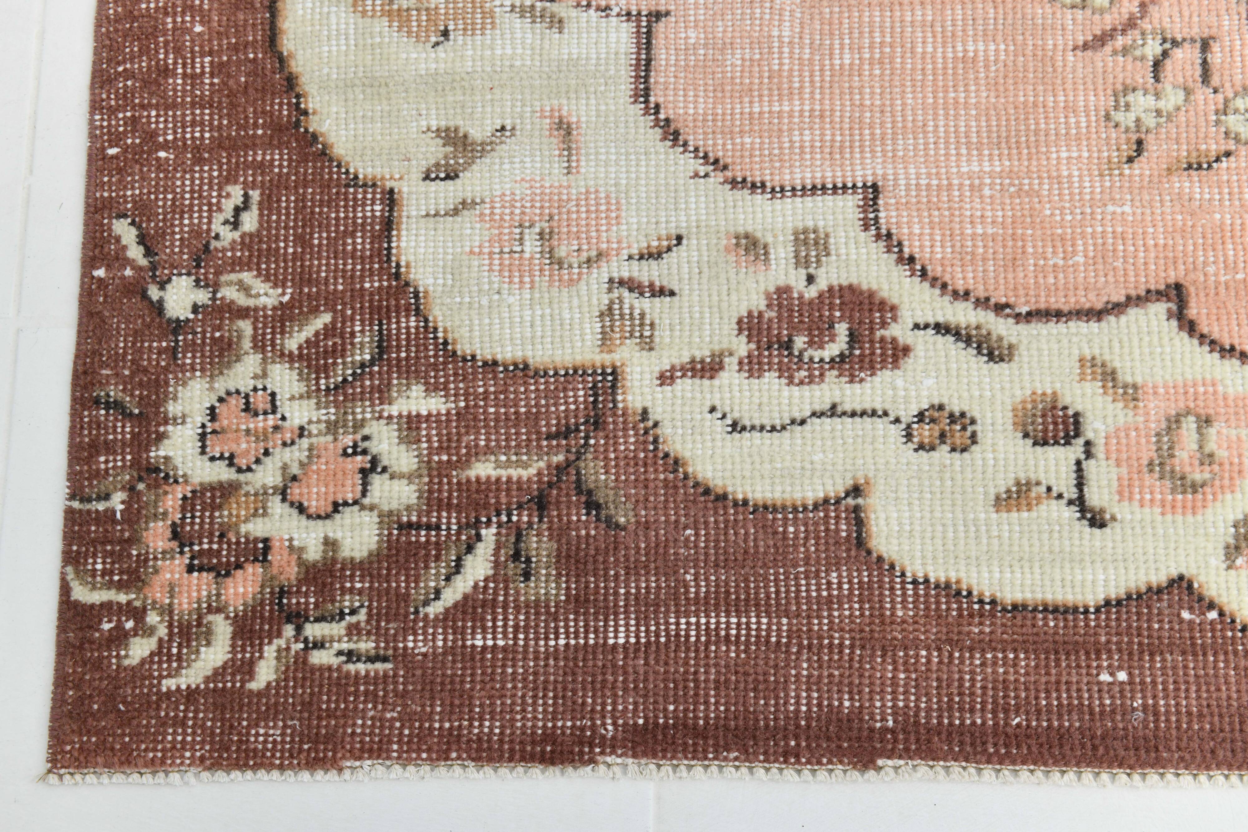 5x8 Peah Pink & Brown Floral Pattern Vintage Rug, 166x258Cm