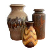 Trio de vases céramique vintage années 50-60
