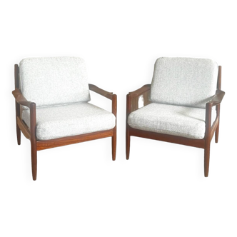 Zwei Teakholz Sessel