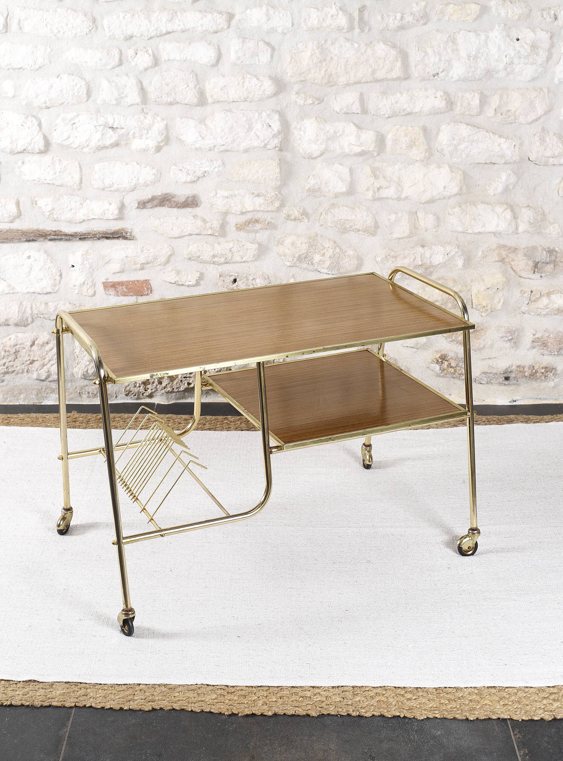 Vintage vinyl holder trolley
