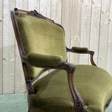 Early 20th century louis XV style bench in walnut