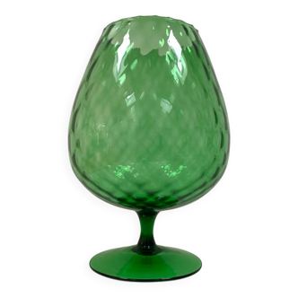 Green glass vase from Empoli, Italy, 1950s.