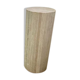 Striated column Majestia - 30 cm D / 80 cm H - natural travertine