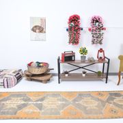 3x11 orange vintage runner rug, 88x341cm