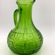 Vintage glass pitcher, chlorophyll green, Italy - 1960s-1970s.