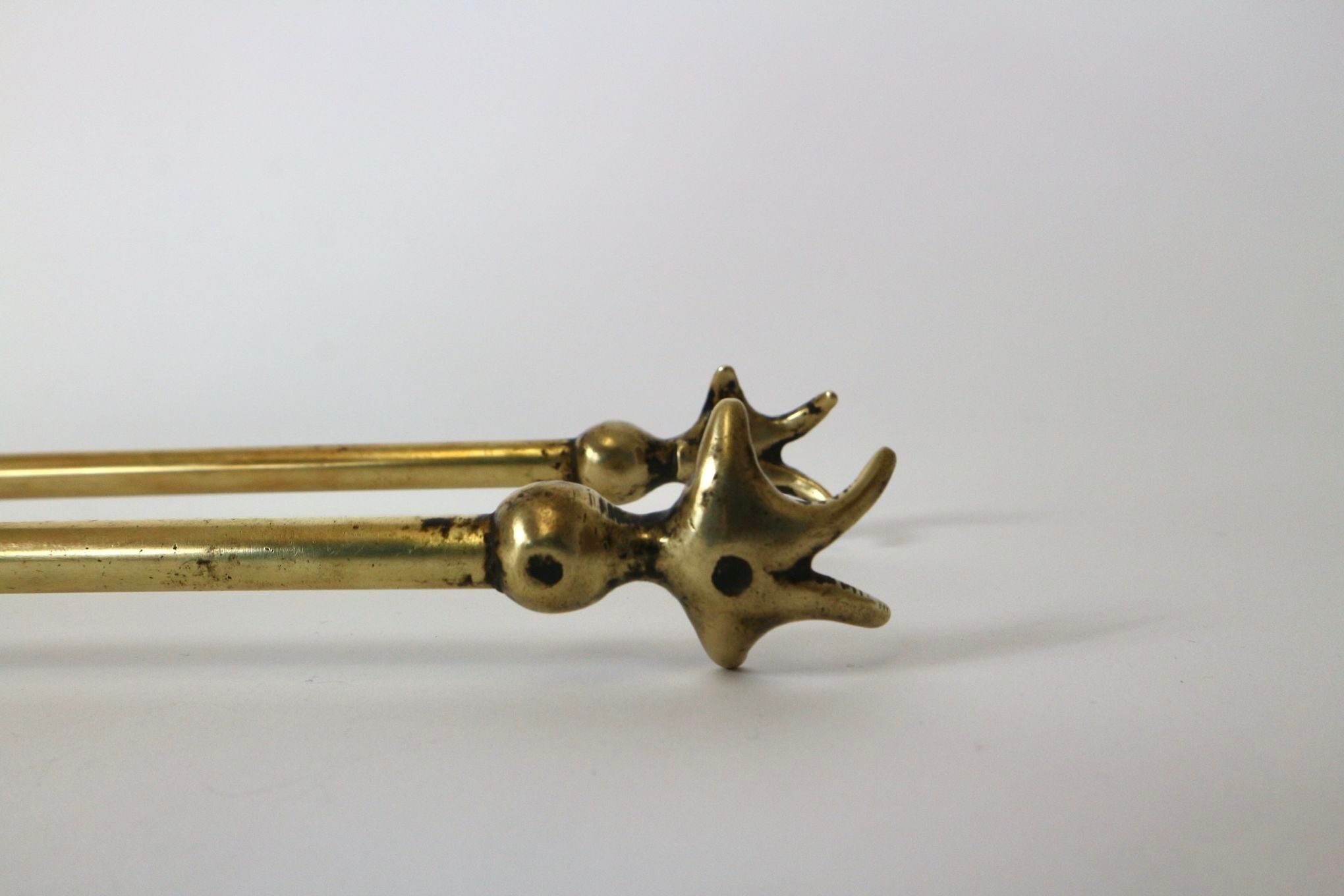Vintage brass fireplace accessory set