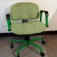 Steelcase green office armchair with 5-star design base, vintage 1970