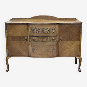 English Chippendale oak sideboard from the 1930s