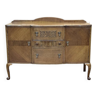 English Chippendale oak sideboard from the 1930s
