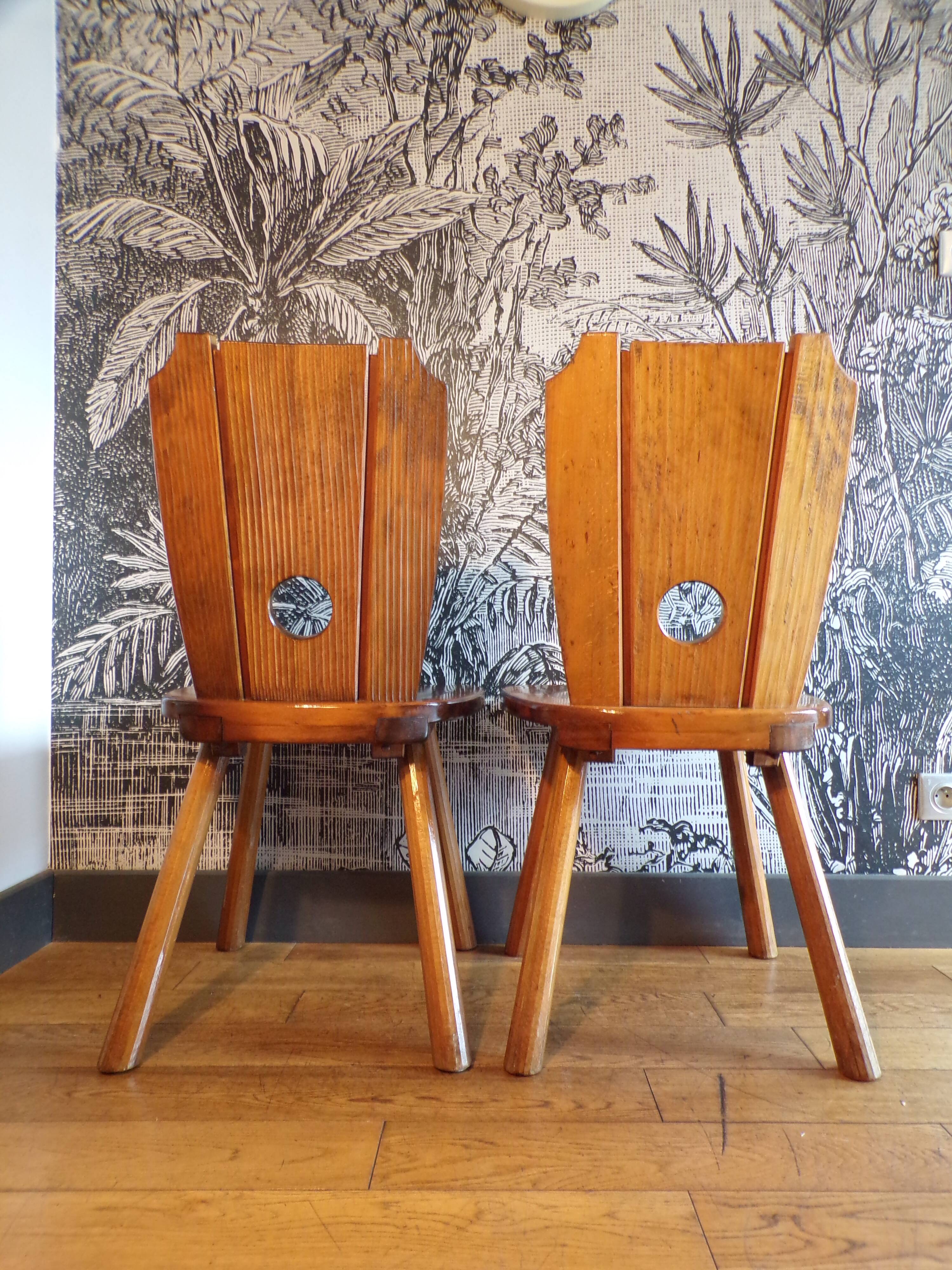 Pair of brutalist chairs 1960