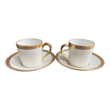 4 Moka Cups and their saucer – Limoges Porcelain