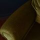 Vintage armchair green velvet fringes