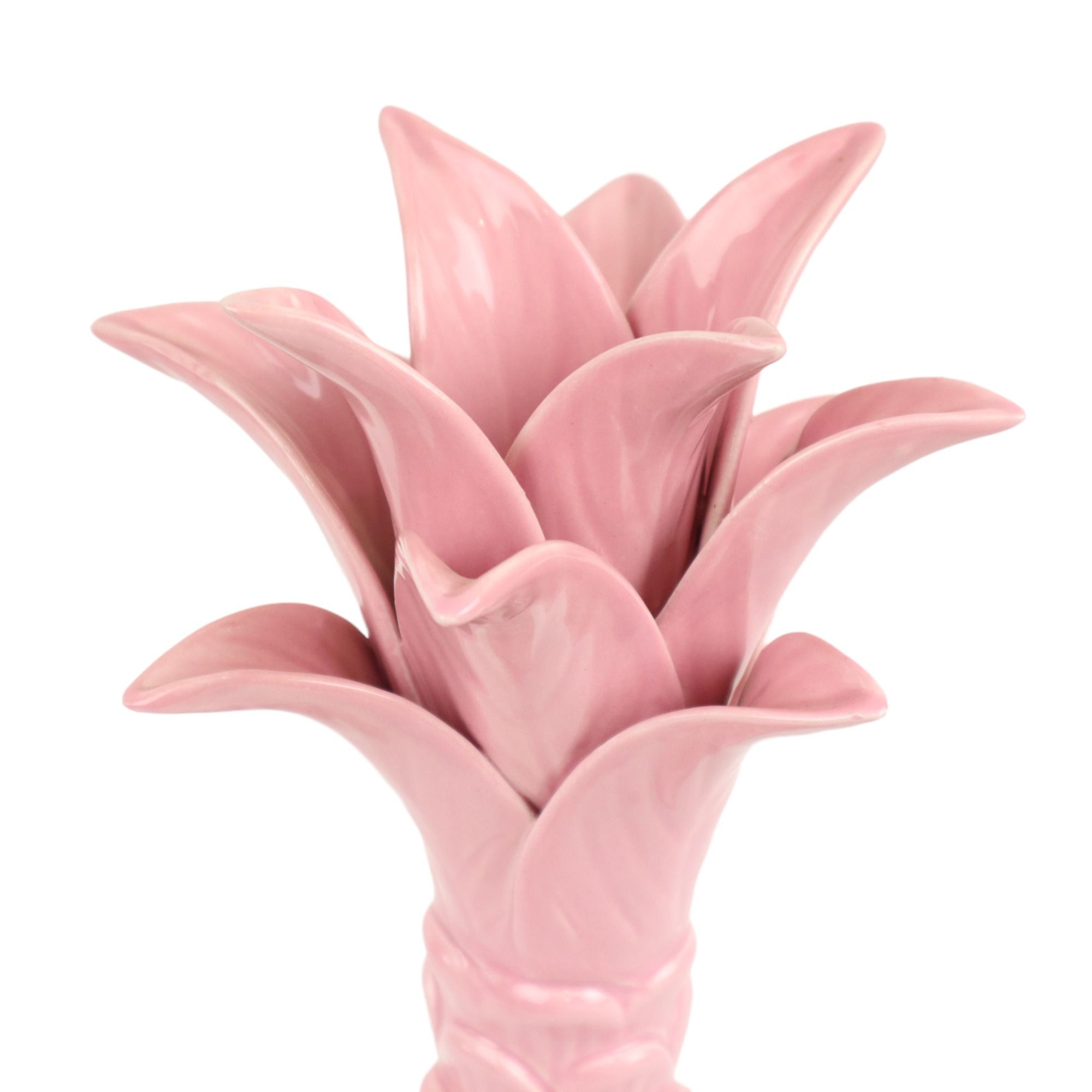 Vintage pink vase palm tree martan portugal 701 crackle porcelain 31cm