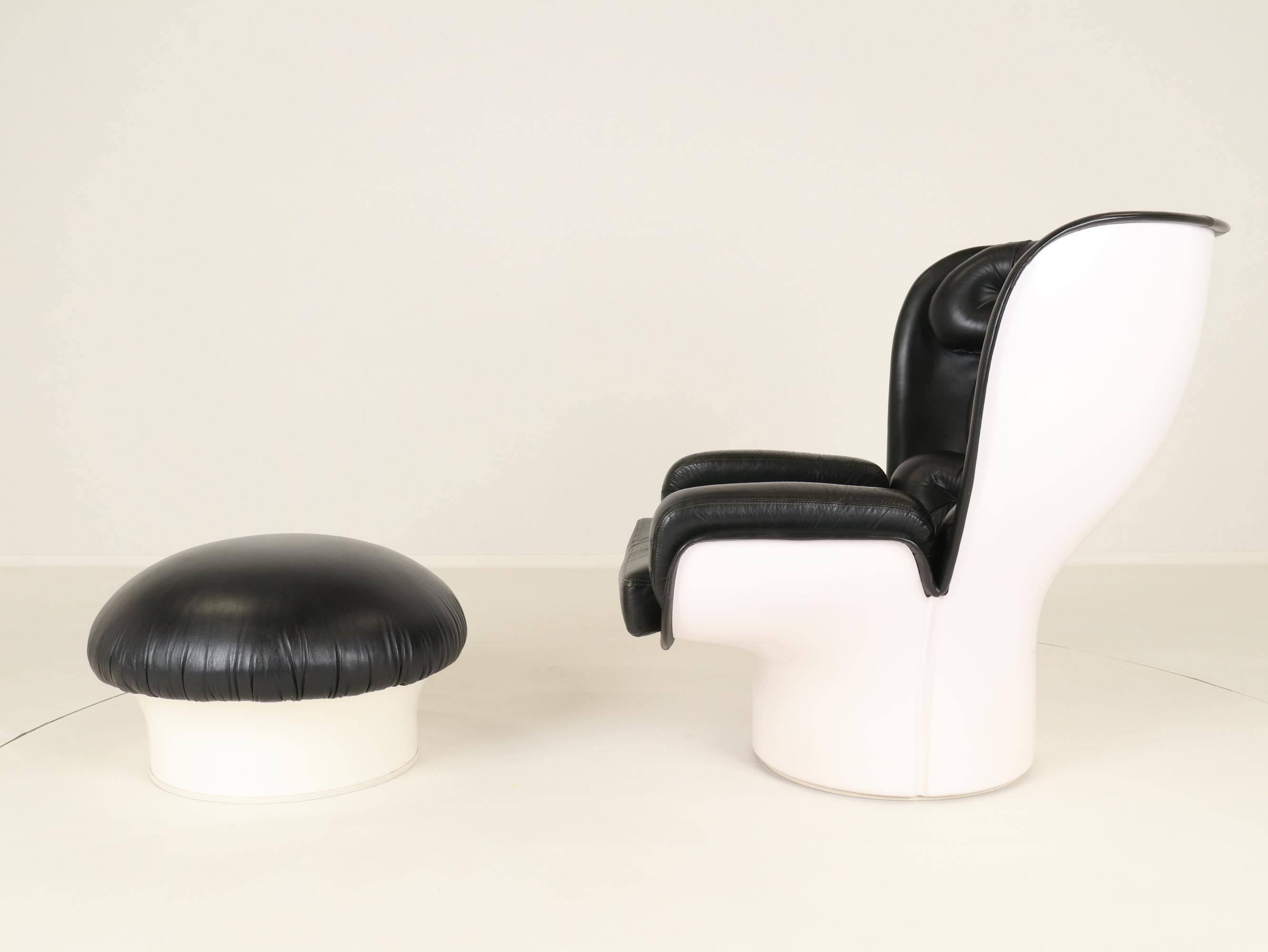 Elda Chair and Ottoman by Joe Colombo for Comfort, Italy, 1970s