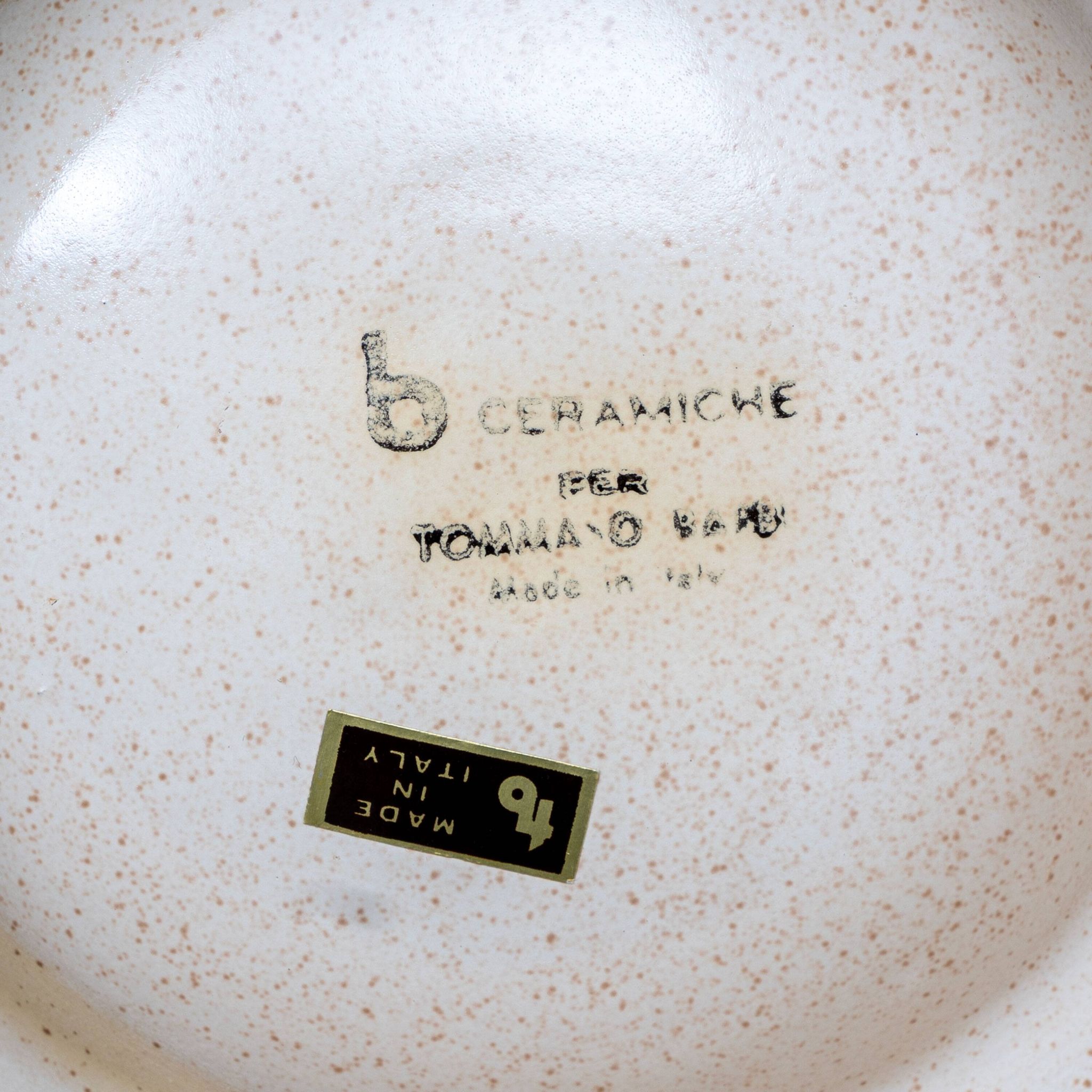 Set of lighter and ashtray in Ceramic Brass by Tommaso Barbi, Italy, 1960s