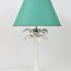 Lampe de table en faux bambou arbre de palmier blanc Tommaso Barbi, Italie, années 1970