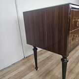 Mid Century Italian Dresser with Blue Glass Work and Four Drawers, 1960