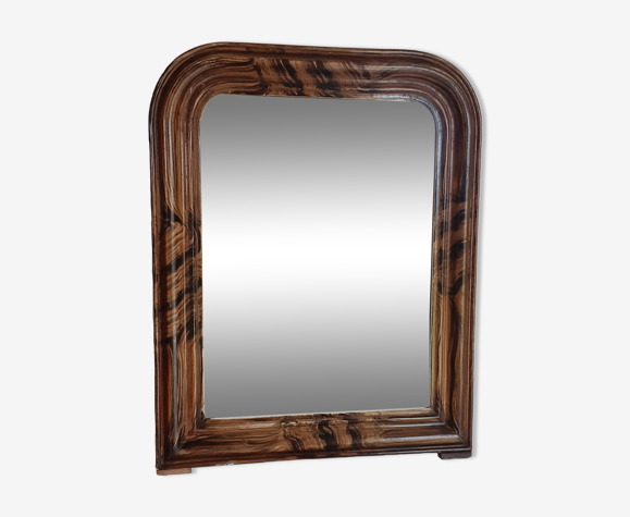 Miroir louis philippe patiné ,49 cm x 63 cm, vintage , fin xix ème
