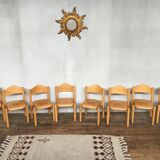 8 retro 60s vintage children's chairs wooden furniture
