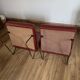 Paire de fauteuils vintage rouge bordeaux