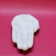 Empty White Porcelain Pocket in the Shape of a Vintage Hand
