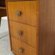Modernist desk in blonde rosewood, France circa 1960.